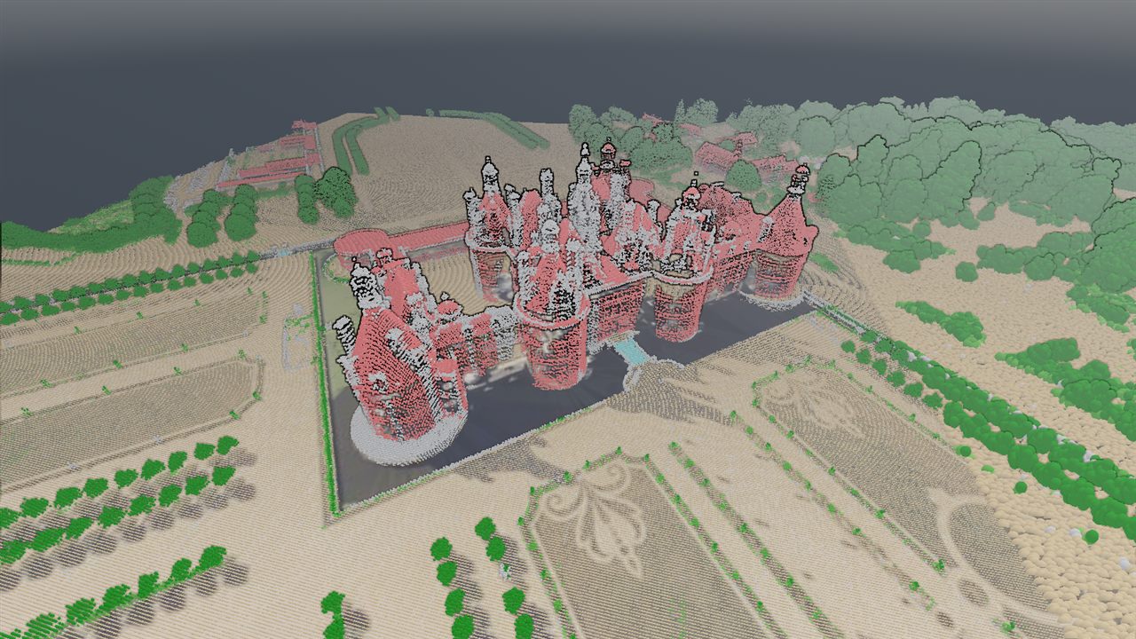 Château de Chambord en nuage de points LiDAR